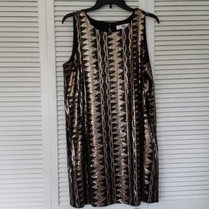 Black and gold sequin dress